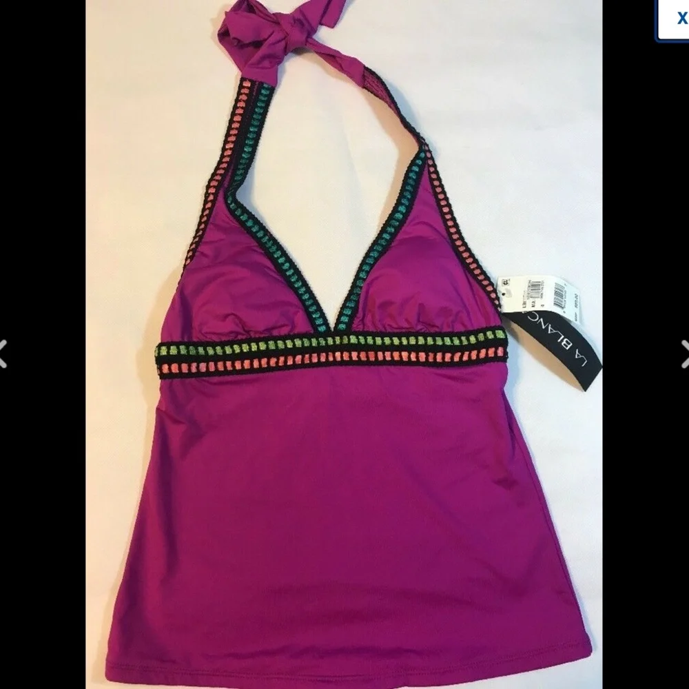 NWT La Blanca Threading Along Tankini Top in Magenta [SZ 4 US ]‎
